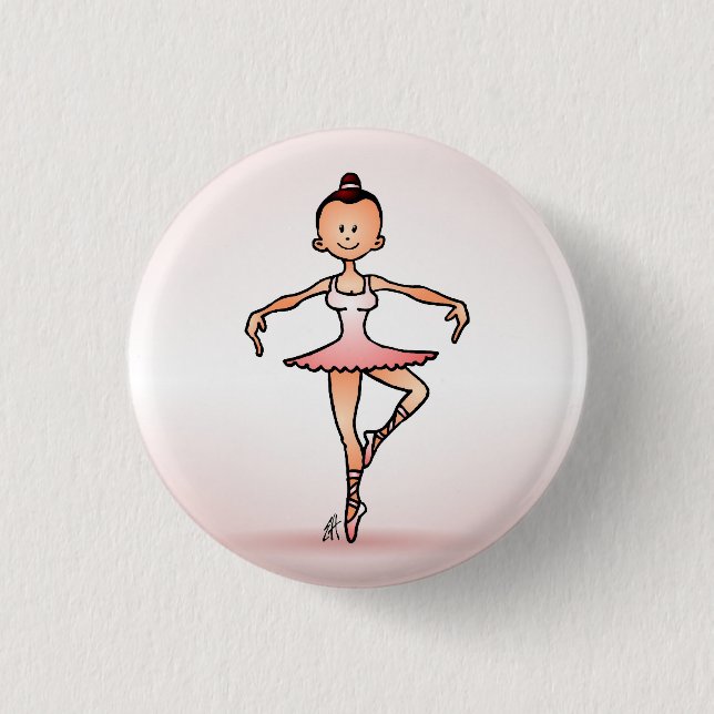 Ballet dancer 3 cm round badge (Front)