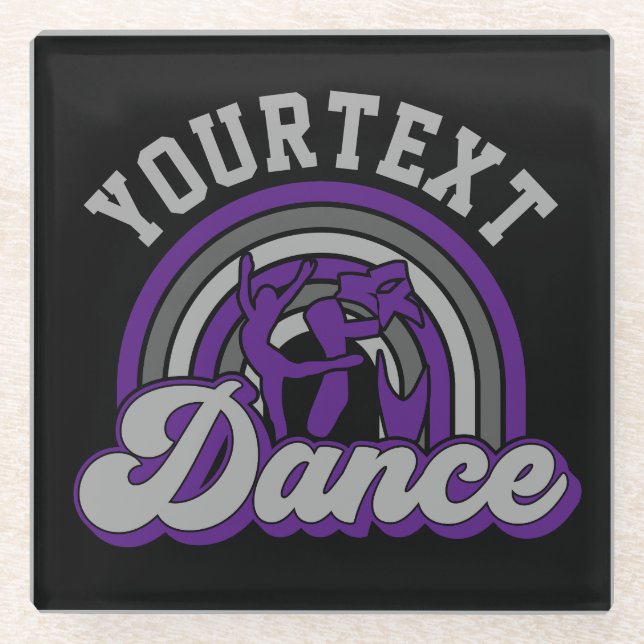 Ballet Dancer ADD TEXT Classic Dance Performer Glass Coaster (Front)