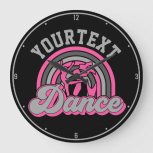 Ballet Dancer ADD TEXT Classic Dance Performer Large Clock