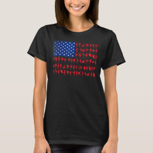 Ballet Dancer  American Flag July 4th Us Flag T-Shirt