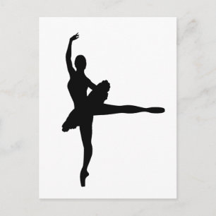 BALLET DANCER Arabesque (Ballerina silhouette) ~.p Postcard