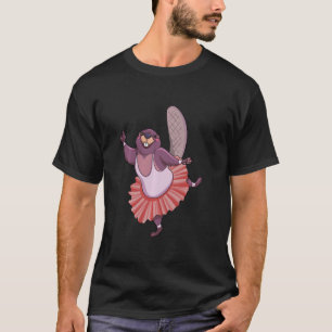 Ballet Dancer Beaver Kids Girls Beaver Ballerina T-Shirt