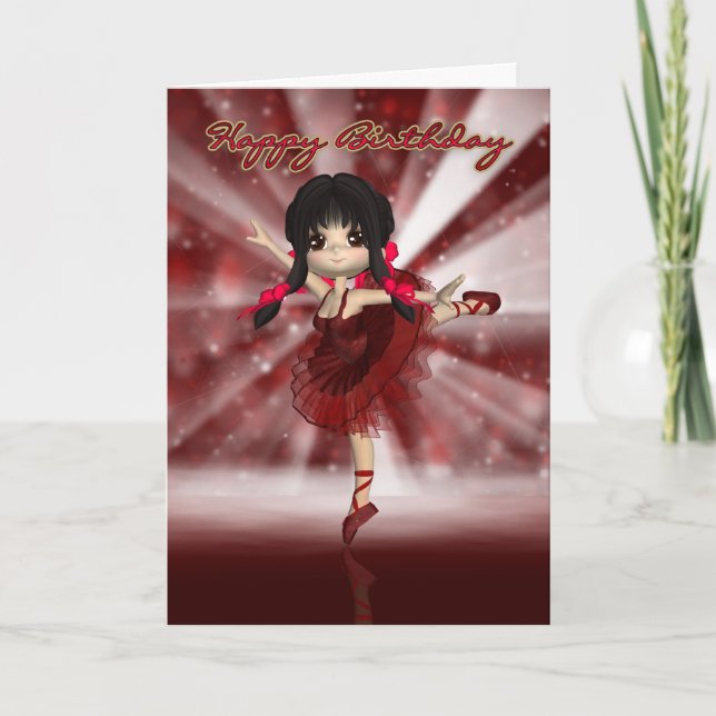 Ballet Dancer Birthday Card - Ballerina Birthday (Front)
