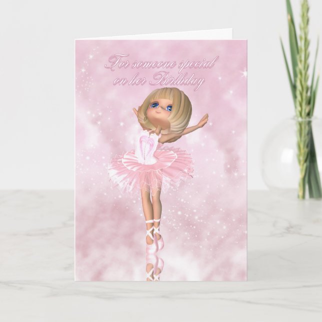 Ballet Dancer Birthday Card - Ballerina Birthday (Front)