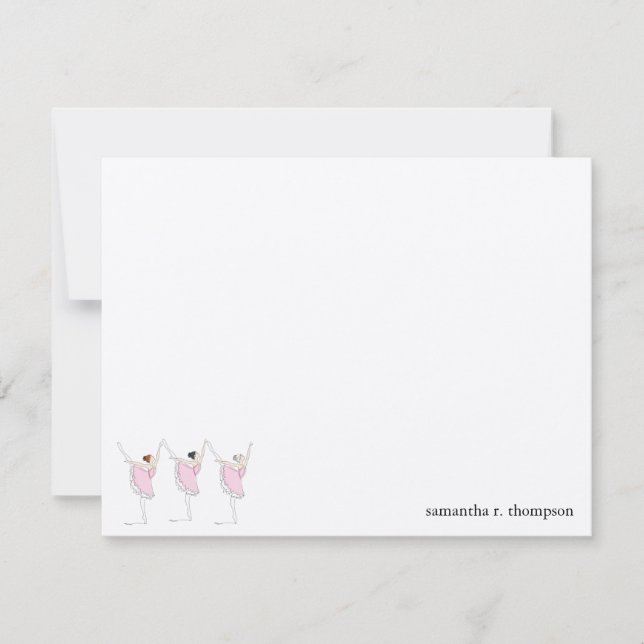 Ballet Dancer Birthday Thank You Card (Front)