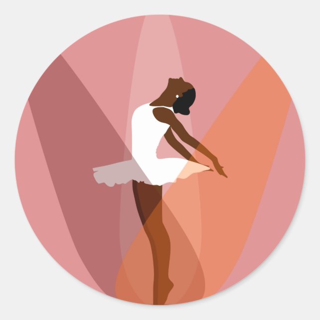 ballet dancer black ballerina classic round sticker (Front)