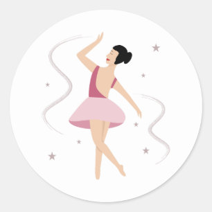 Ballet dancer classic round sticker