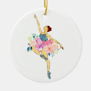 Ballet Dancer Dance Girl Ballerina Flower Floral Ceramic Tree Decoration