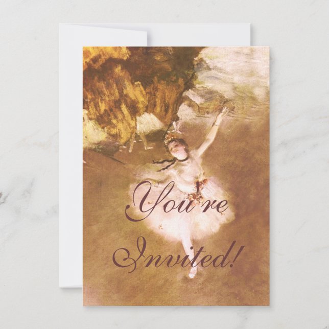 Ballet Dancer Degas Star Painting Invitation (Front)