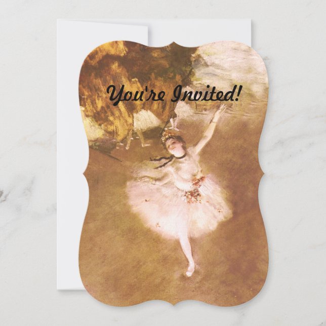 Ballet Dancer Degas Star Painting Invitation (Front)