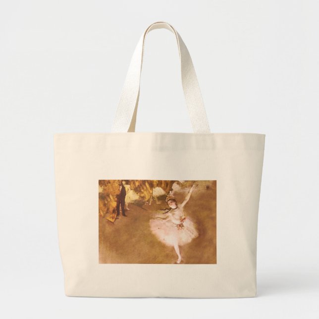 Ballet Dancer Degas Star Painting Large Tote Bag (Front)