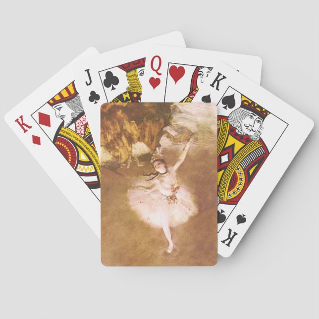 Ballet Dancer Degas Star Painting Playing Cards (Back)