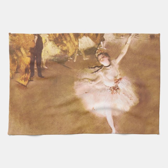 Ballet Dancer Degas Star Painting Tea Towel (Horizontal)