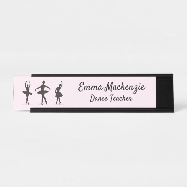 Ballet Dancer Desk Name Plate Station Sign (Front)