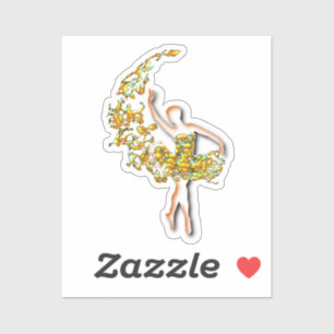 Ballet Dancer Fire Ballerina Sticker - Painting