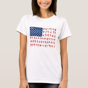Ballet Dancer Gift American Flag July 4th T Shirt