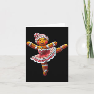 Ballet Dancer Gingerbread Christmas Dance Teacher  Card