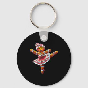 Ballet Dancer Gingerbread Christmas Dance Teacher  Key Ring