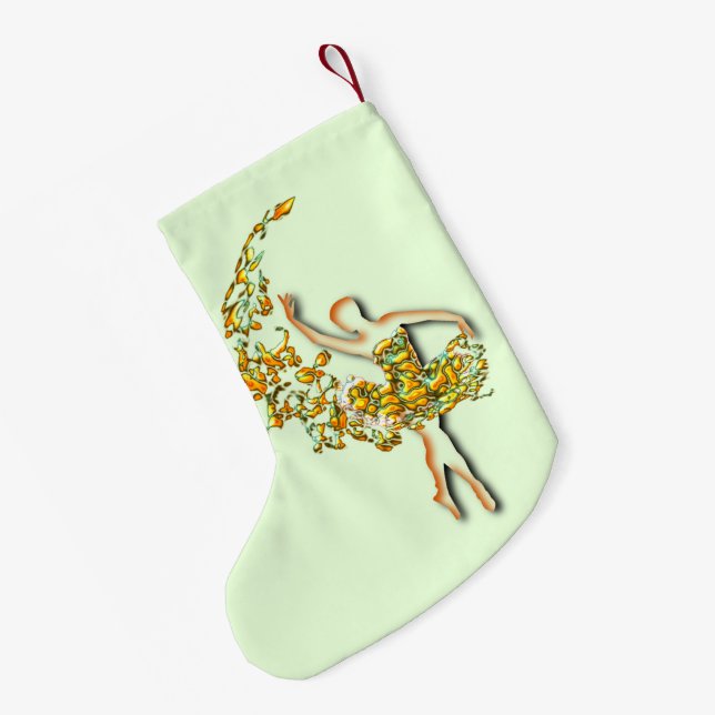 Ballet Dancer Girl Christmas Stocking (Back (Hanging))