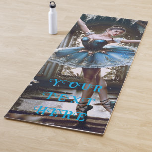 Ballet Dancer in a Blue Tutu Custom Double Sided Yoga Mat