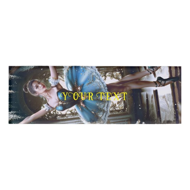 Ballet Dancer in a Blue Tutu Name Tag (Front)