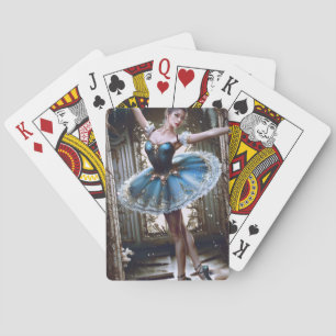 Ballet Dancer in a Blue Tutu Playing Cards