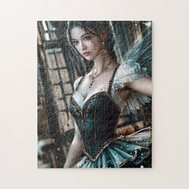 Ballet Dancer in a Green TuTu And Fairy Wings Jigsaw Puzzle (Vertical)