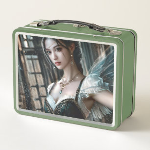 Ballet Dancer in a Green TuTu And Fairy Wings Metal Lunch Box