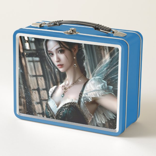 Ballet Dancer in a Green TuTu And Fairy Wings Metal Lunch Box (Front)