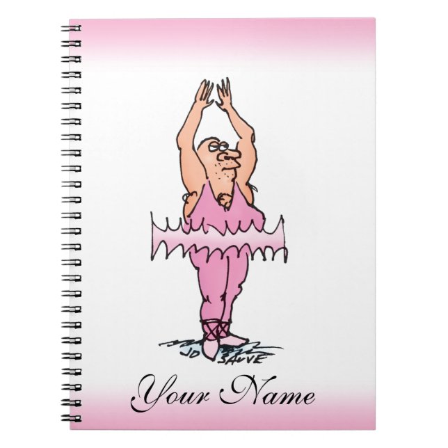 Ballet Dancer in Pink Tutu Personalised Note Pad Notebook (Front)