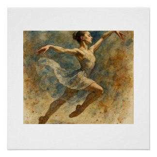 Ballet Dancer Leaping,  Poster