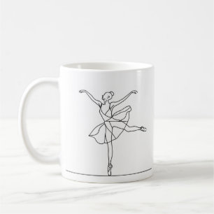 Ballet Dancer Line Art Coffee Mug