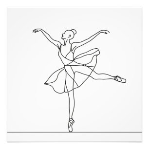 Ballet Dancer Line Art Photo Print
