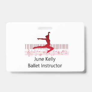 Ballet dancer on a keyboard ID badge