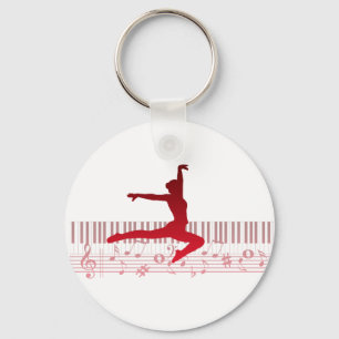 Ballet dancer on a keyboard      key ring