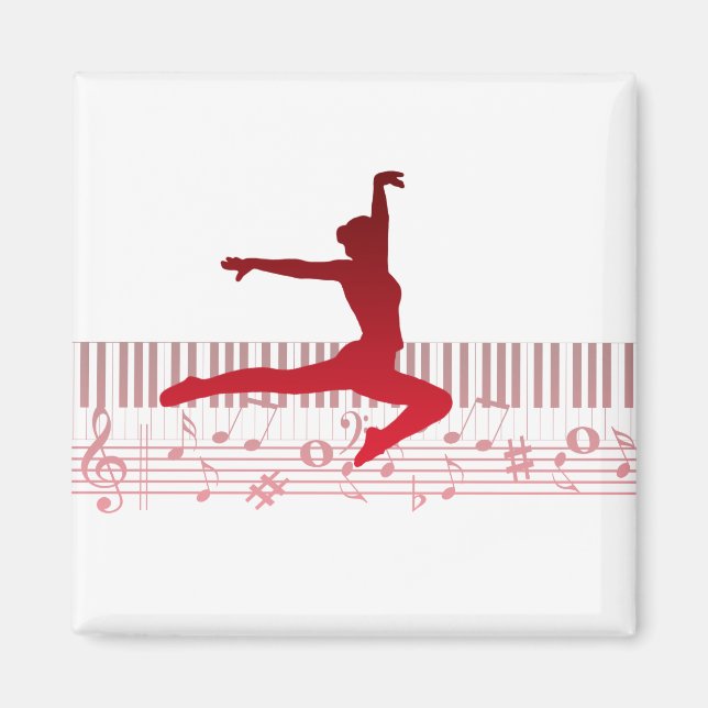 Ballet dancer on a keyboard      magnet (Front)