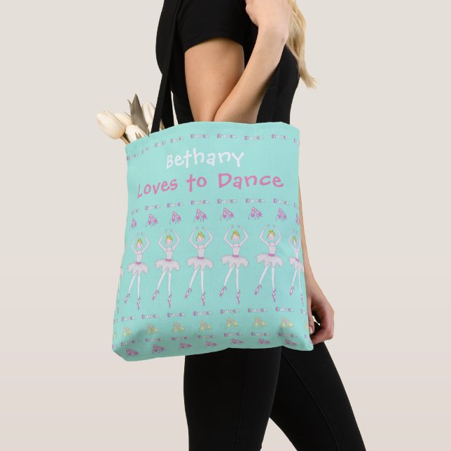 Ballet Dancer Personalised Tote Bag (Close Up)