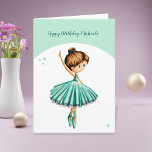 Ballet Dancer Personalised Turquoise Girl Birthday Card<br><div class="desc">Cute and elegant personalised birthday card with an illustration of a ballerina in a turquoise dress. This card is perfect for ballet dancers and teachers, little ones who don't stop swirling and for any occasion, not only for birthdays. Personalise the text with your own message and click on customise further...</div>