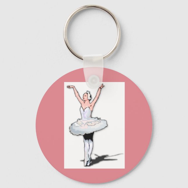 Ballet Dancer Pink Dance Ballerina Girl Key Ring (Front)