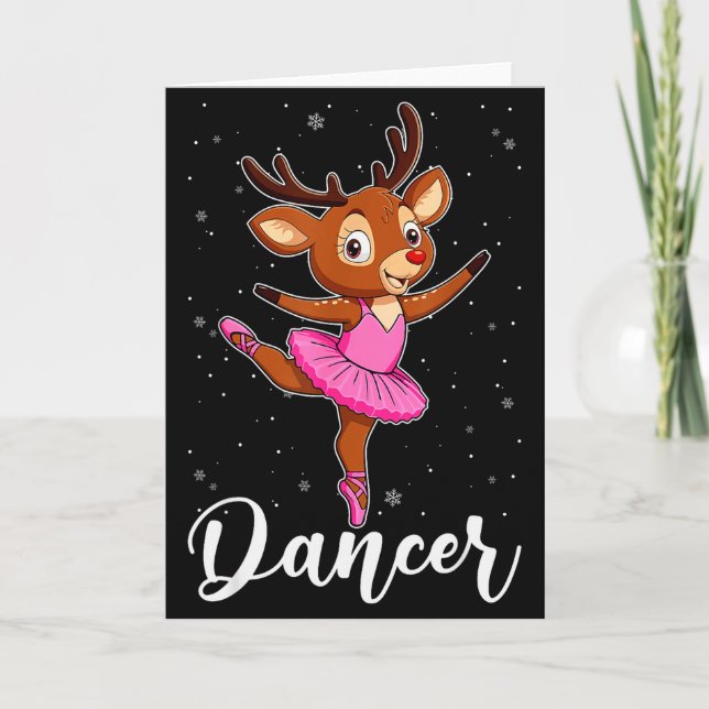 Ballet Dancer Reindeer Ballerinas Christmas Pjs Wo Card (Front)