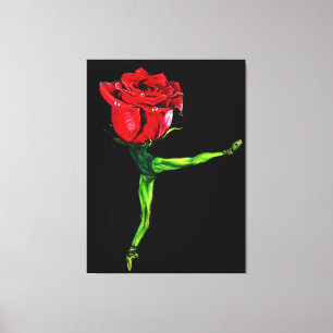 Ballet Dancer Rose Ballerina Canvas Print Painting