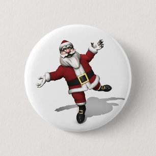 Ballet Dancer Santa Claus 6 Cm Round Badge