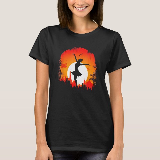 Ballet Dancer Silhouette Ballerina Dancing Women G T-Shirt (Front)