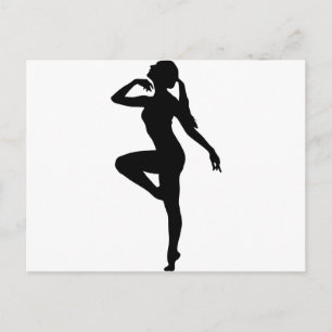 Ballet Dancer Silhouette Postcard