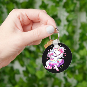 Ballet Dancer Unicorn Girls Rainbow Ballerin Colou Key Ring