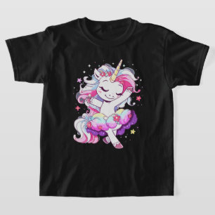 Ballet Dancer Unicorn Girls Rainbow Ballerin Colou T-Shirt