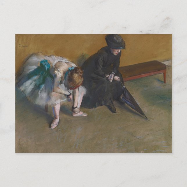 Ballet Dancer waiting Edgar Degas Postcard (Front)