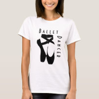 Ballet Dancer with Black Ballet Shoes En Pointe