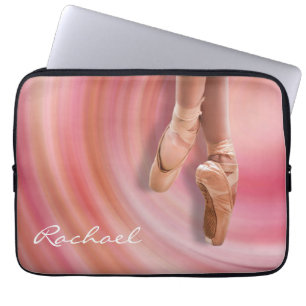 Ballet Dancer with Custom Name Laptop Sleeve