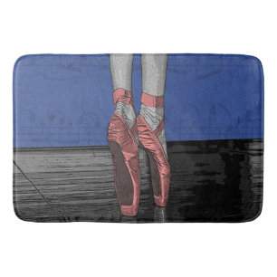 Ballet Dancer With Pink Shoes Bath Mat